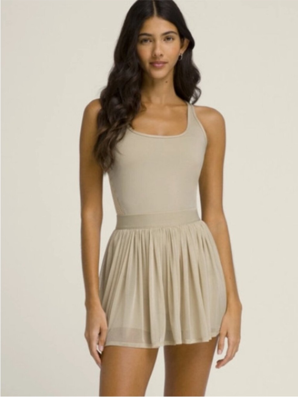 Wilson Beige Scoop Neck Bodysuit with Skirted Slip.